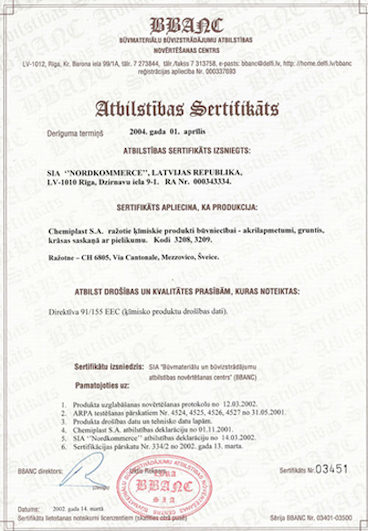 Swiss Resimarm certificate
